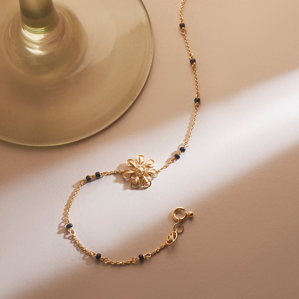Radiant Floral Gold Mangalsutra Bracelet