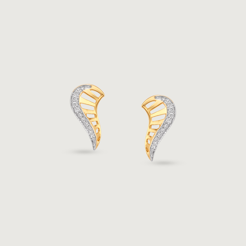 Graceful Wing Diamond Stud Earrings,,hi-res thumbnail 3