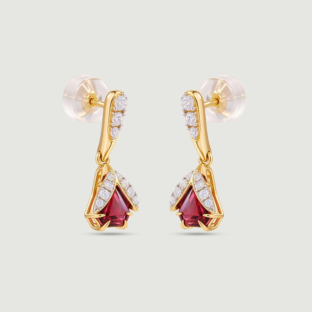 Joyful Lantern Pink Garnet Drop Earrings,,hi-res thumbnail 5