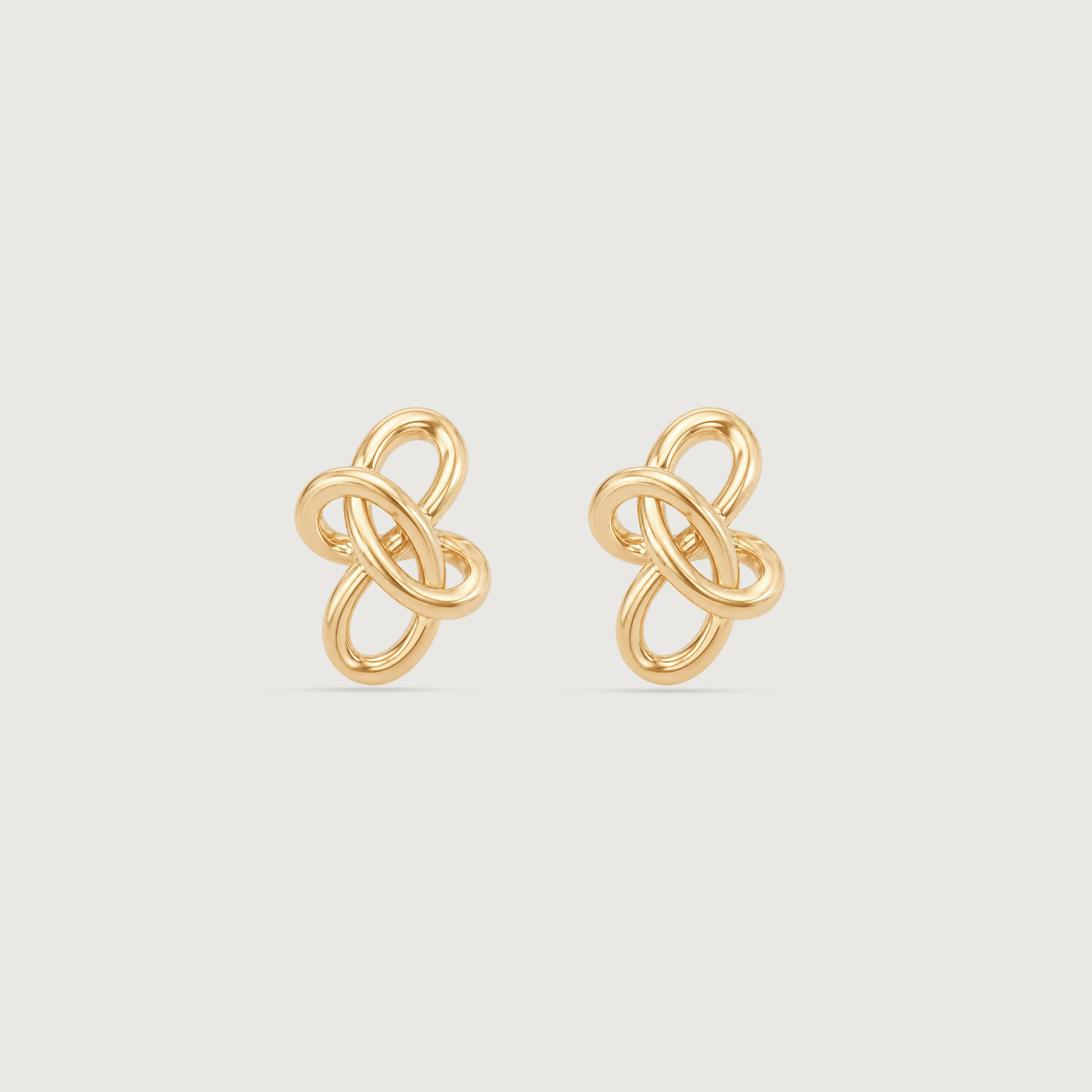 Infinite Flow Gold Stud Earrings
