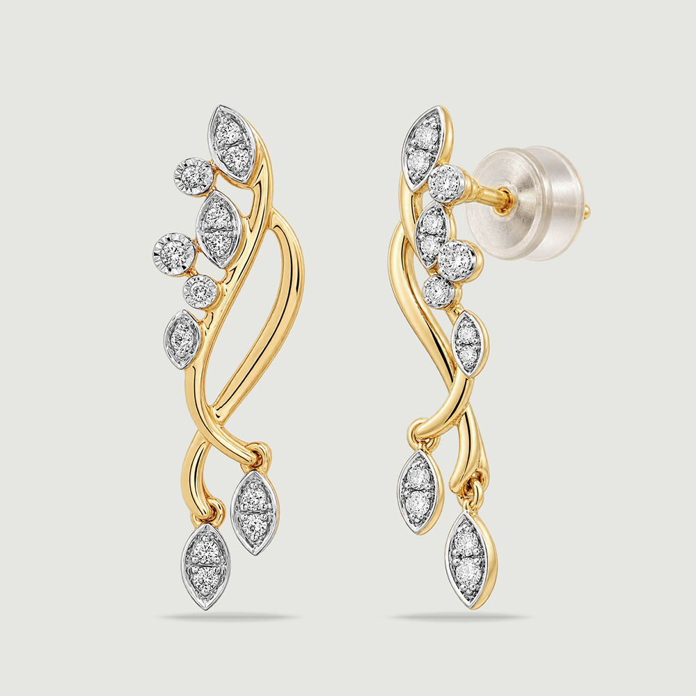 Serene Floating Diya Diamond Drop Earrings,,hi-res thumbnail 3