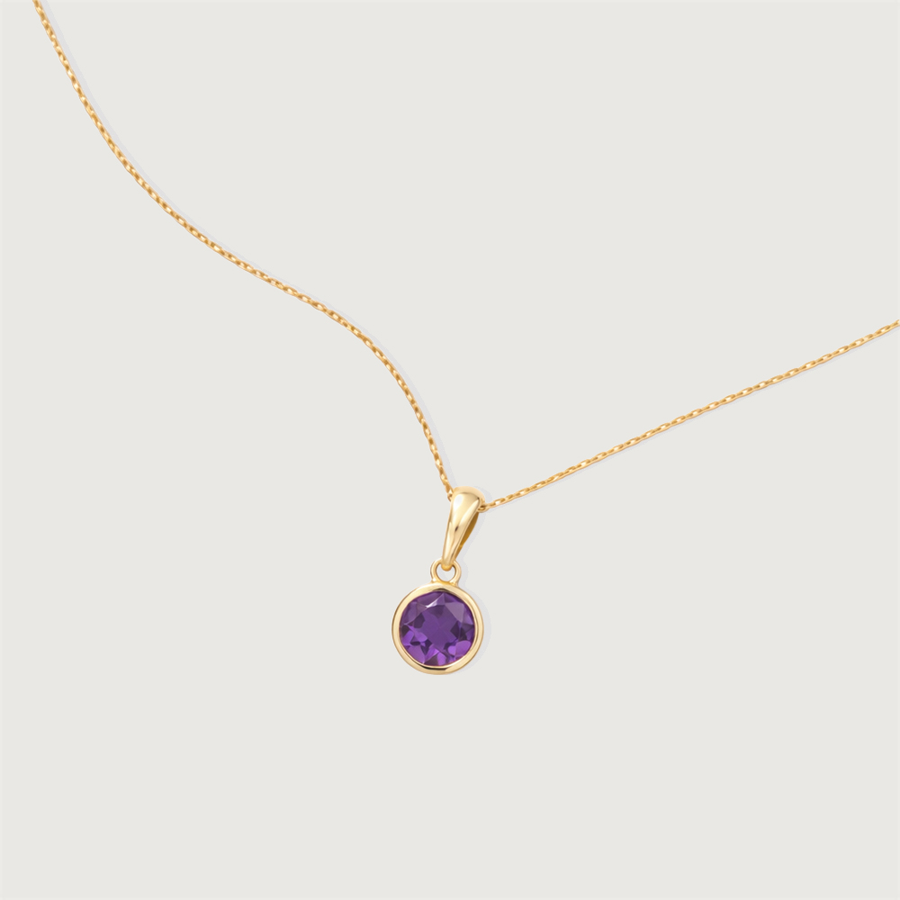 Refined Dainty Amethyst Gold Pendant,,hi-res thumbnail 5