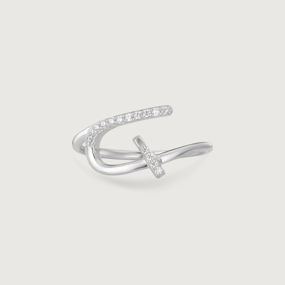 Modern Interlock Silver Ring,,hi-res thumbnail 4