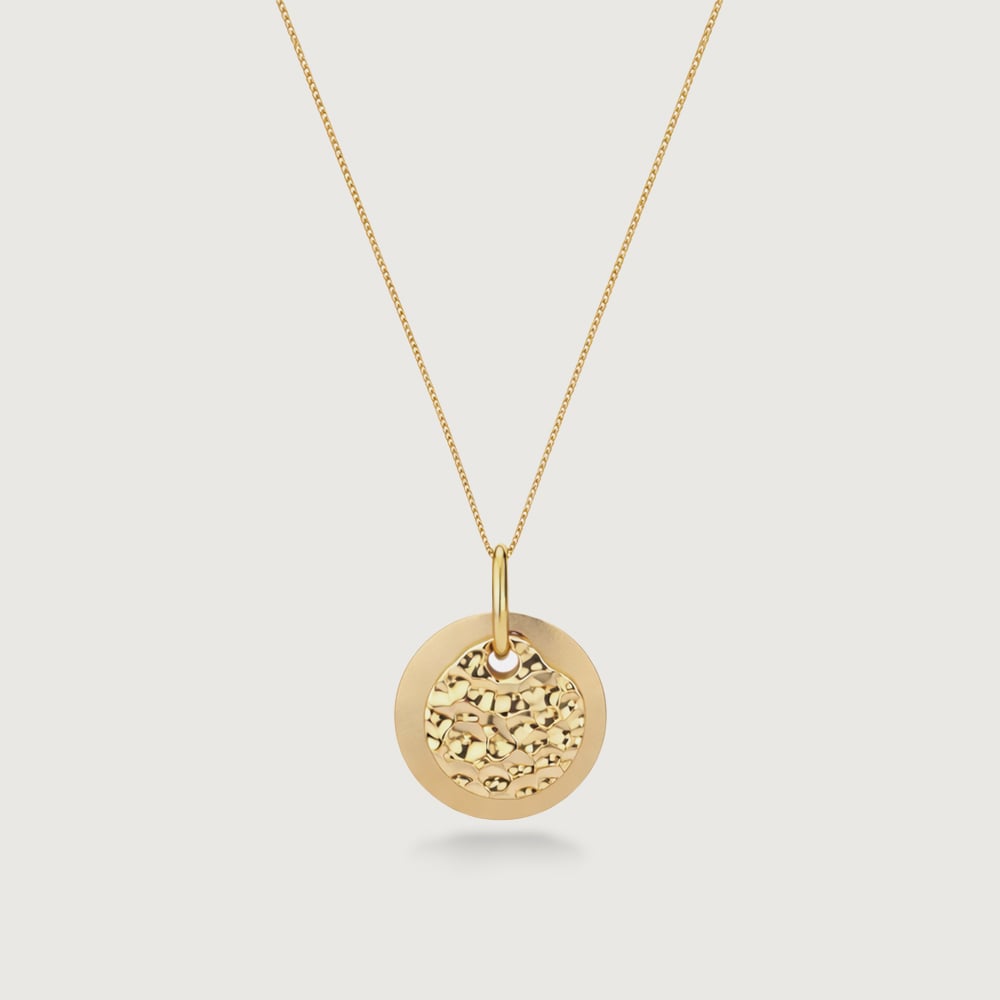 Layered Disc Gold Pendant,,hi-res thumbnail 4