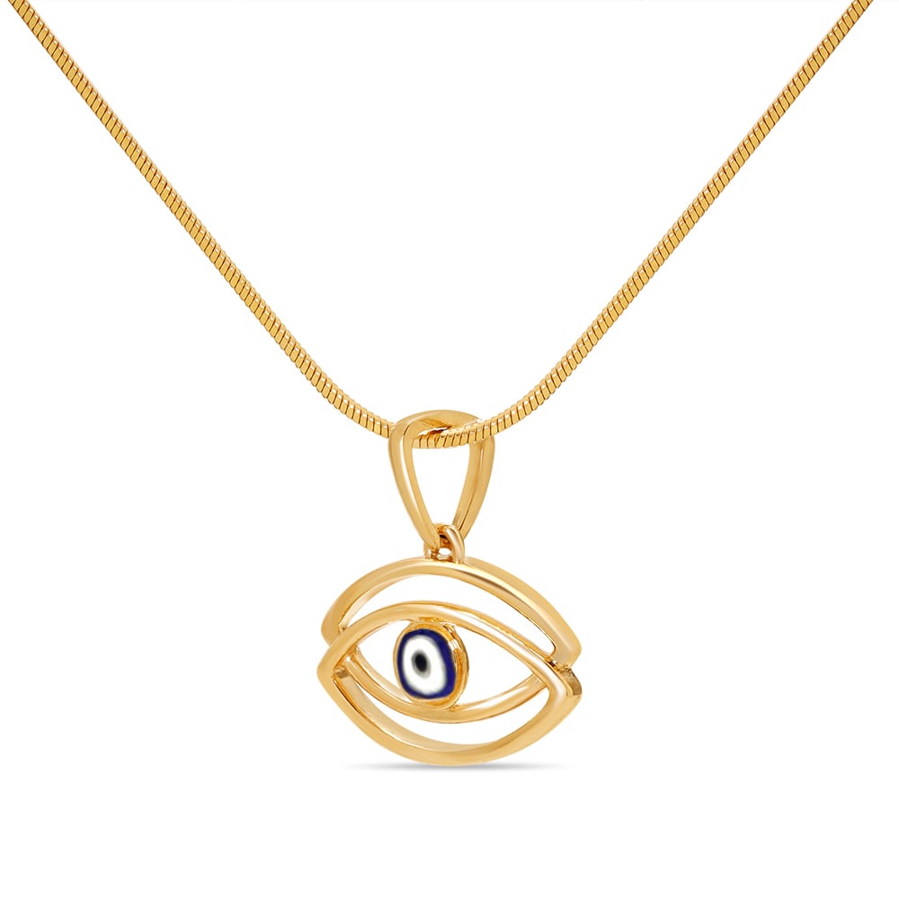 14KT Yellow Gold Layered Evil Eye Pendant,,hi-res thumbnail 3