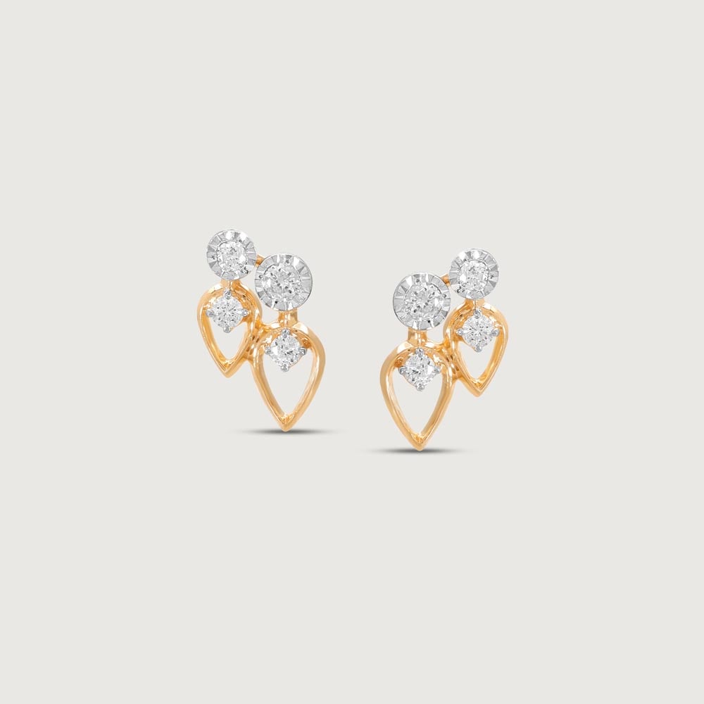 Twinkle Leaf Diamond Stud Earrings,,hi-res thumbnail 3