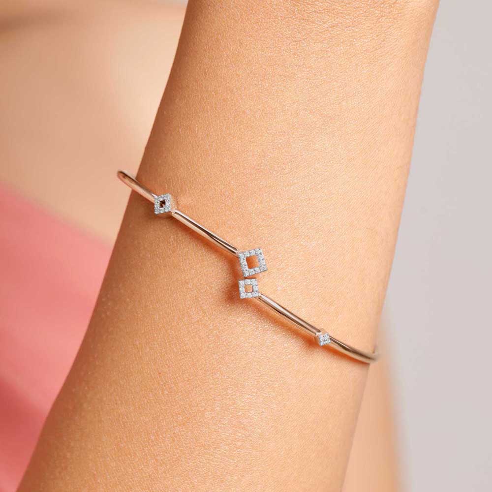 Edgy Glimmer Diamond Bangle,,hi-res thumbnail 2