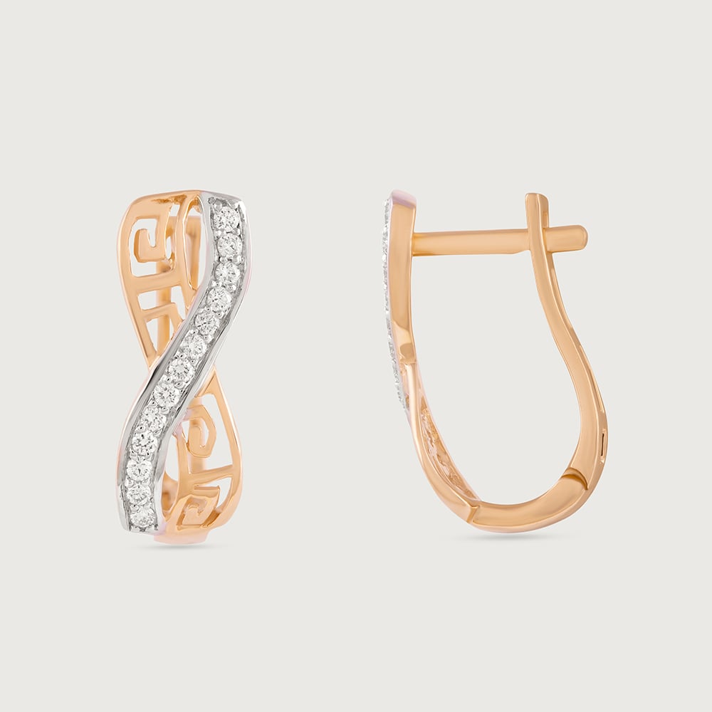 Infinity Chic Gold & Diamond Hoop Earrings,,hi-res thumbnail 4