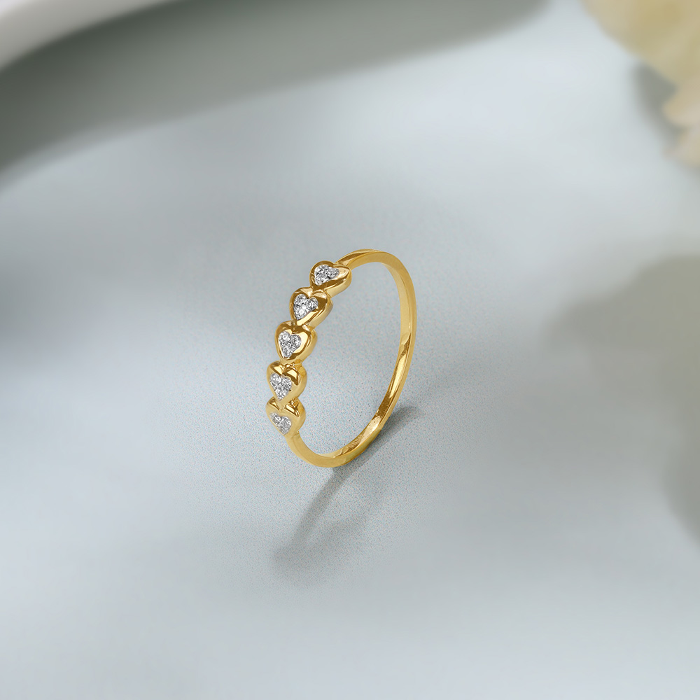 Radiant Love 14KT Gold Diamond Finger Ring
