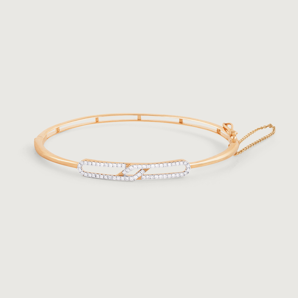 Linear Luxe Gold & Diamond Bangle,,hi-res thumbnail 2