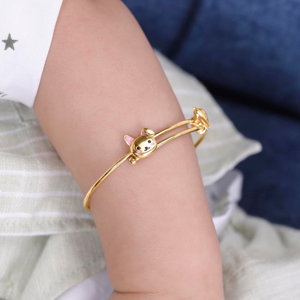 Cuddle Bear Gold Bangle,,hi-res thumbnail 2