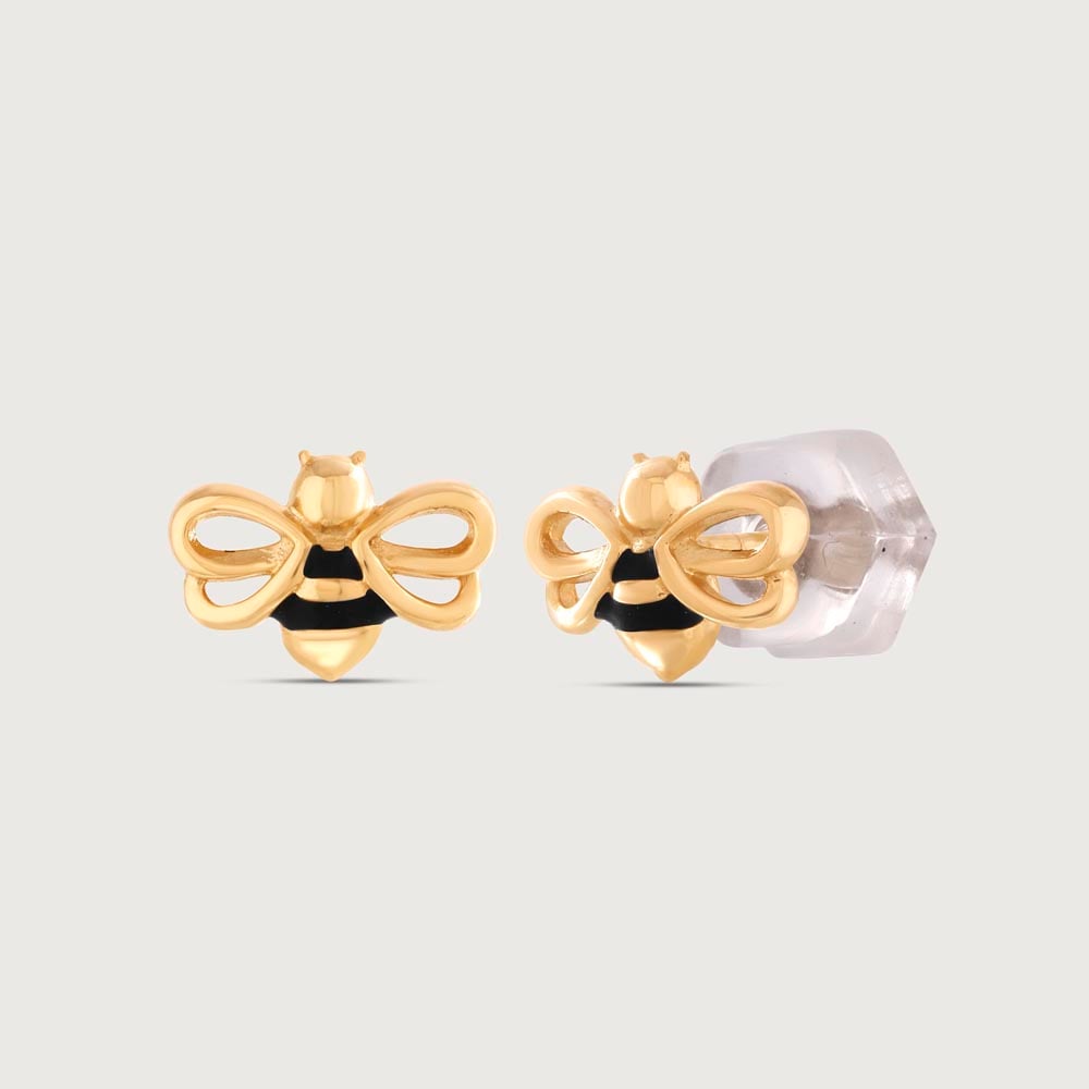 Buddy Bee Gold Stud Earrings,,hi-res thumbnail 4