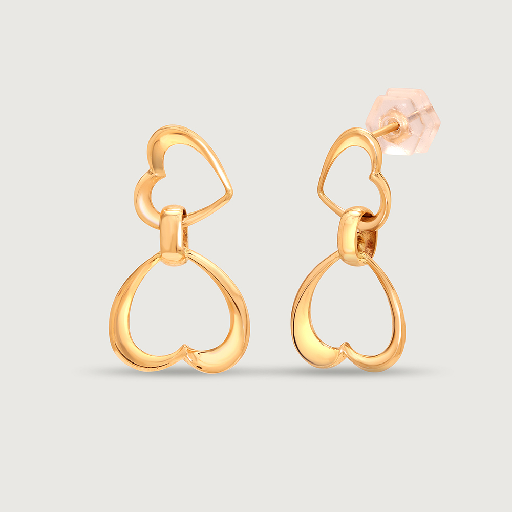 Cupid Edit Dangling Heart 14KT Gold Drop Earrings,,hi-res thumbnail 4