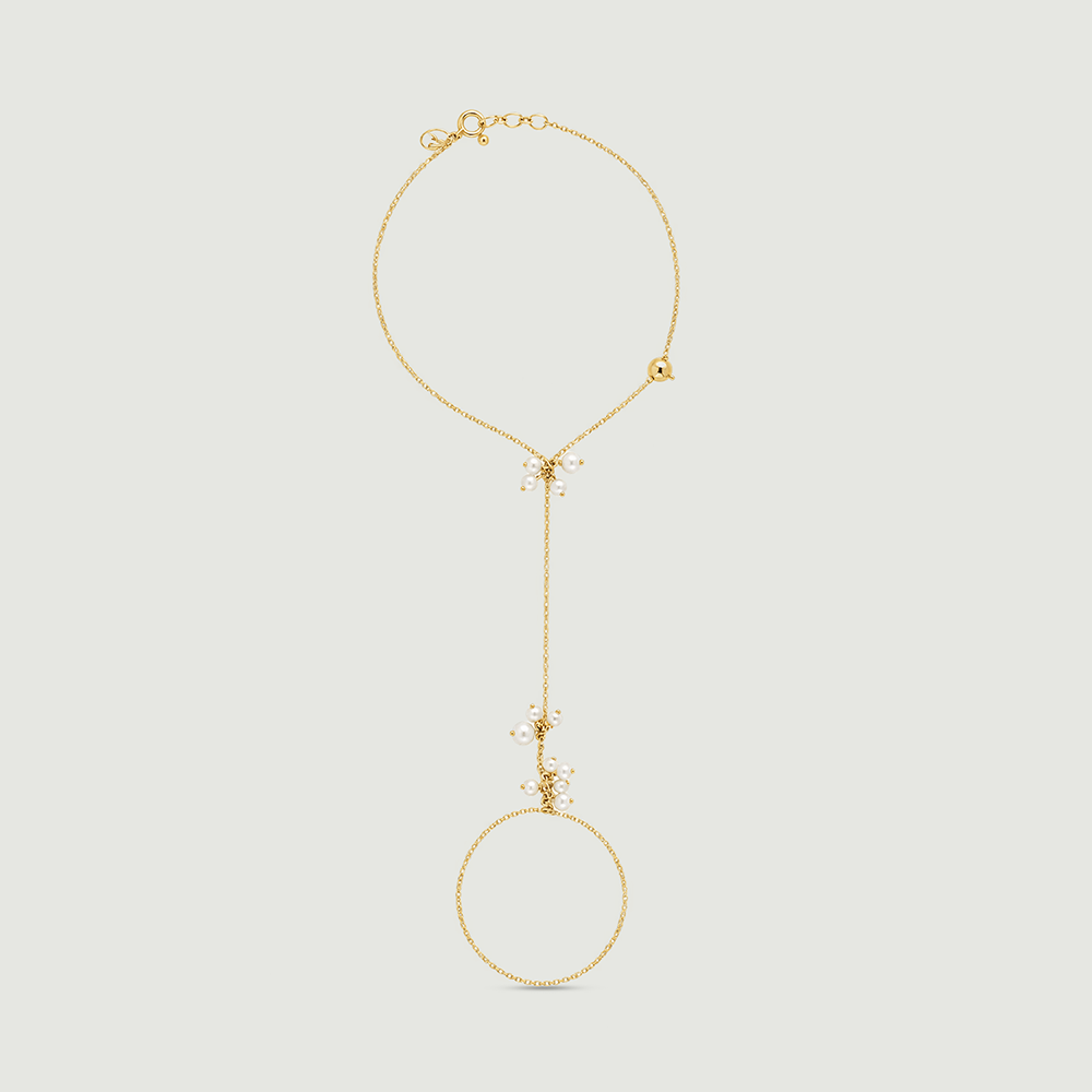 Delicate Luminous Pearl Hand Chain,,hi-res thumbnail 4