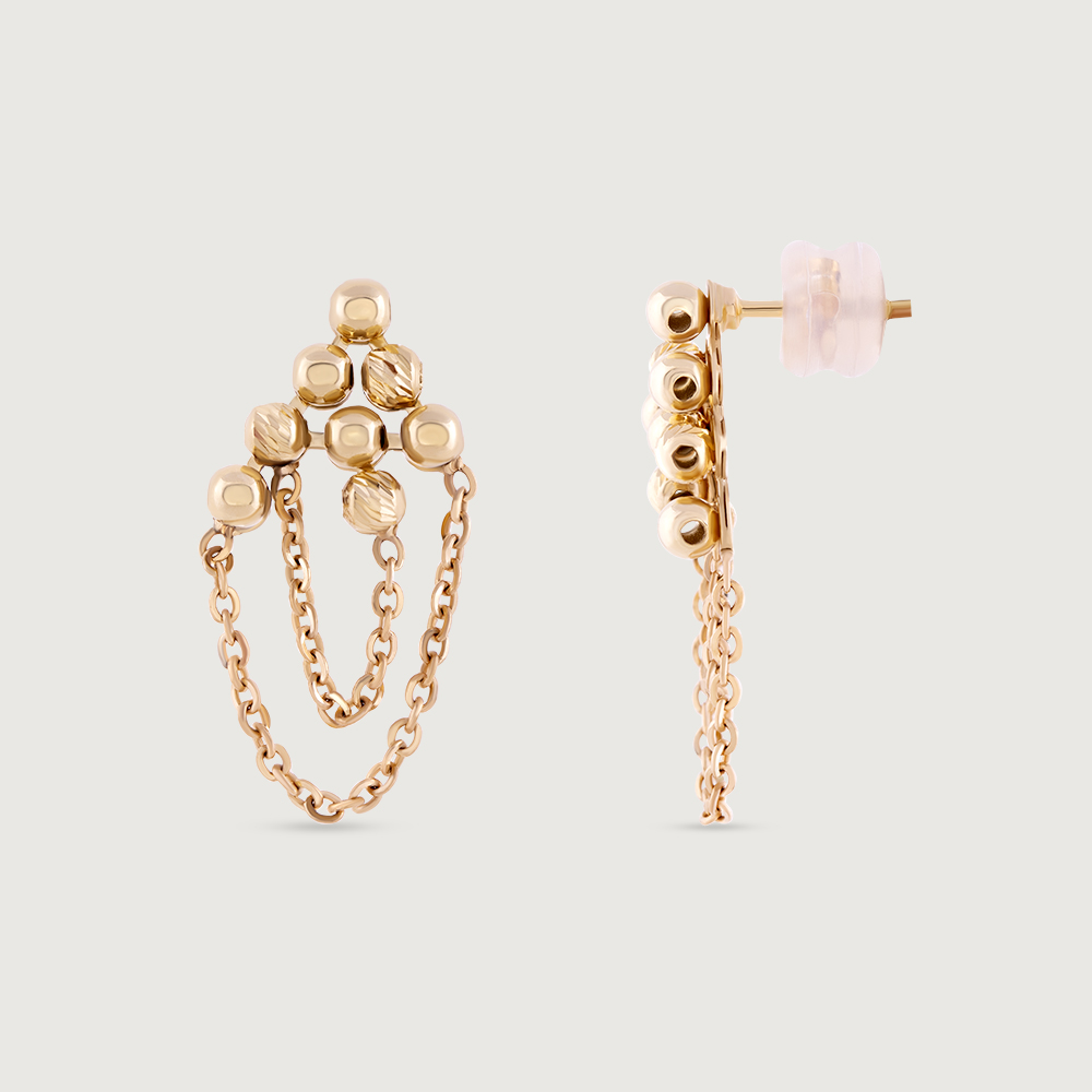 Draped Delight Gold Drop Earrings,,hi-res thumbnail 4