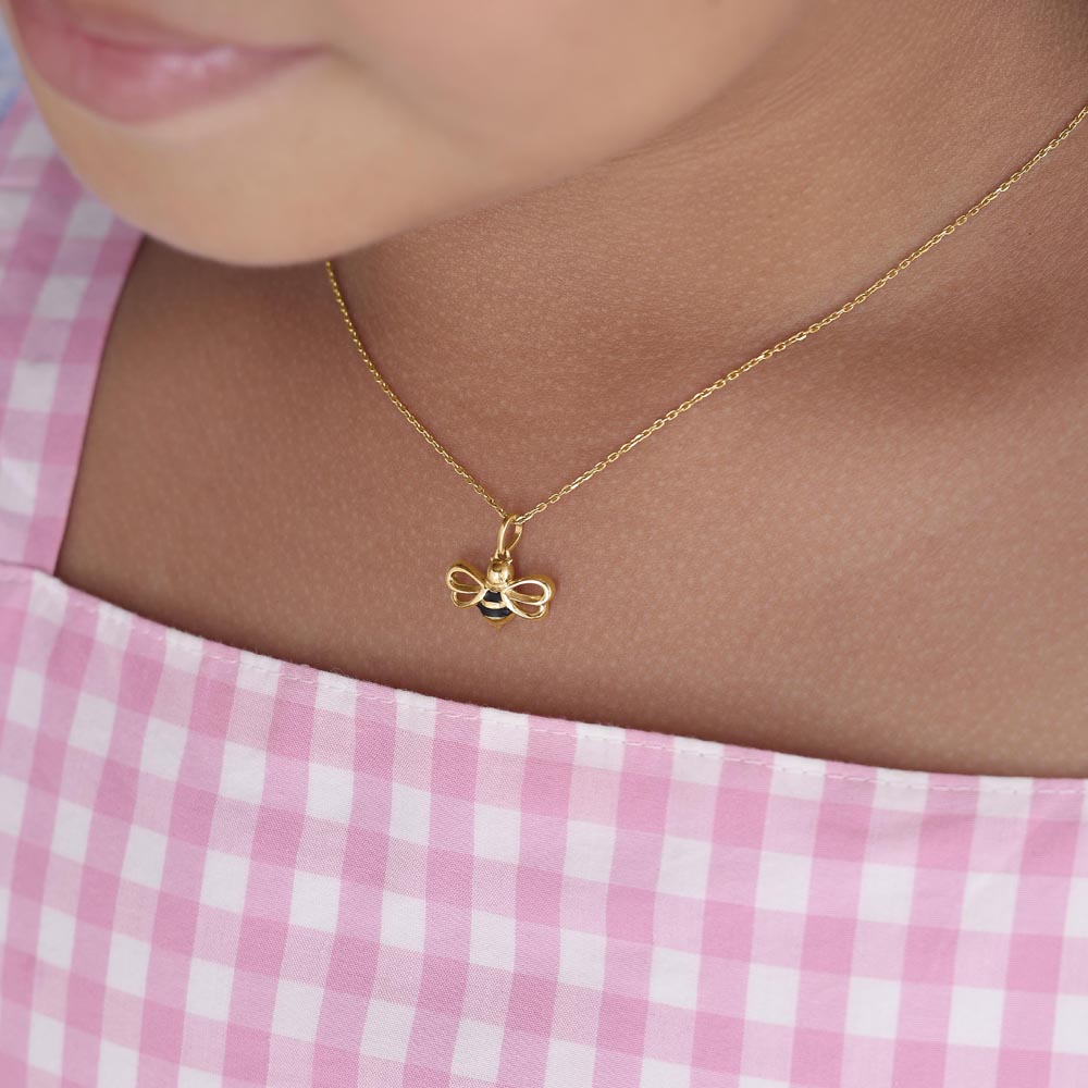 Little Bee Gold Pendant,,hi-res thumbnail 2