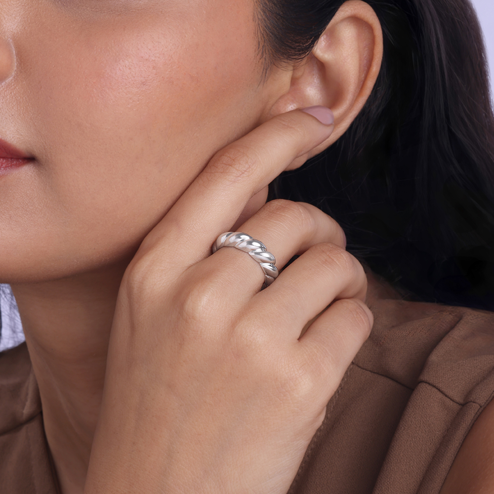 Chunky Rope Silver Ring,,hi-res thumbnail 2