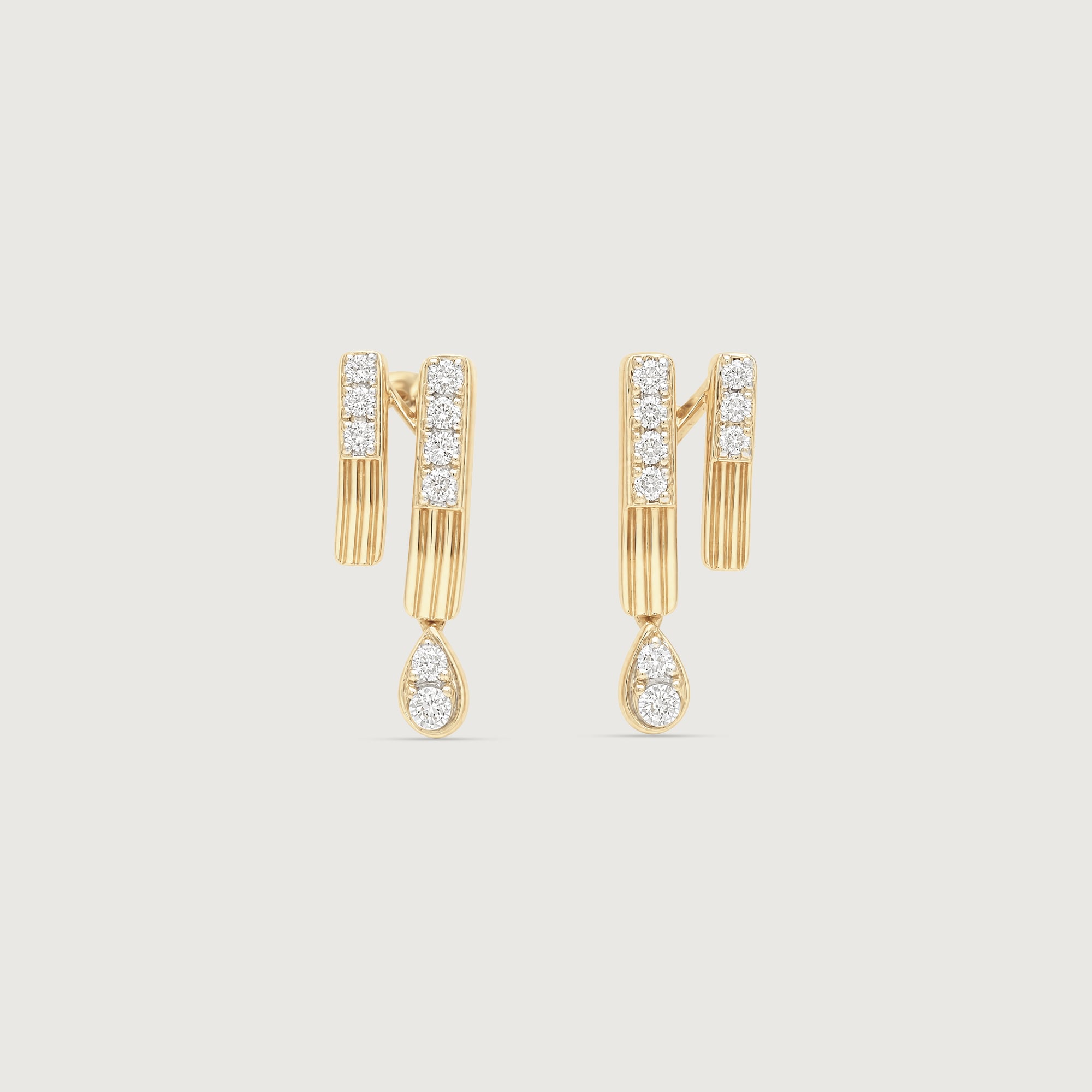 Linear Poise Diamond Drop Earrings