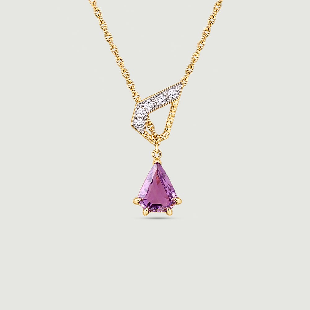 Meaningful Interlocked Amethyst Lariat Necklace