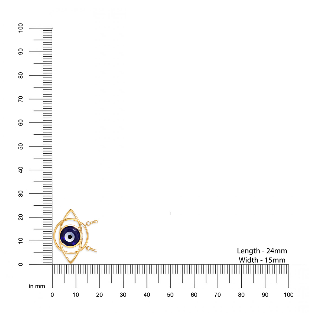 14KT Yellow Gold Geometric Evil Eye Necklace,,hi-res thumbnail 6