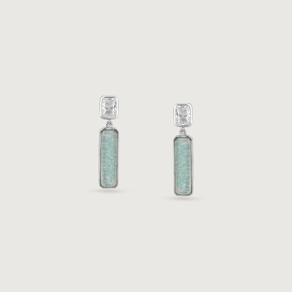 Fresh Striking Amazonite Silver Drop Earrings,,hi-res thumbnail 3