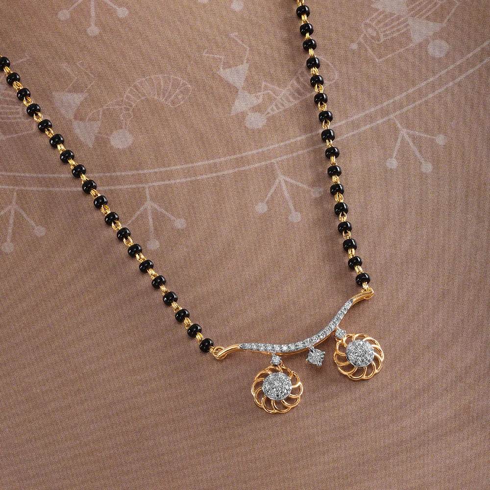 Floral Symphony 18 KT Gold and Diamond Vati Mangalsutra