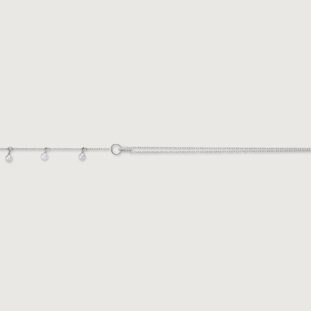 Twin Charm Single Silver Anklet,,hi-res thumbnail 4