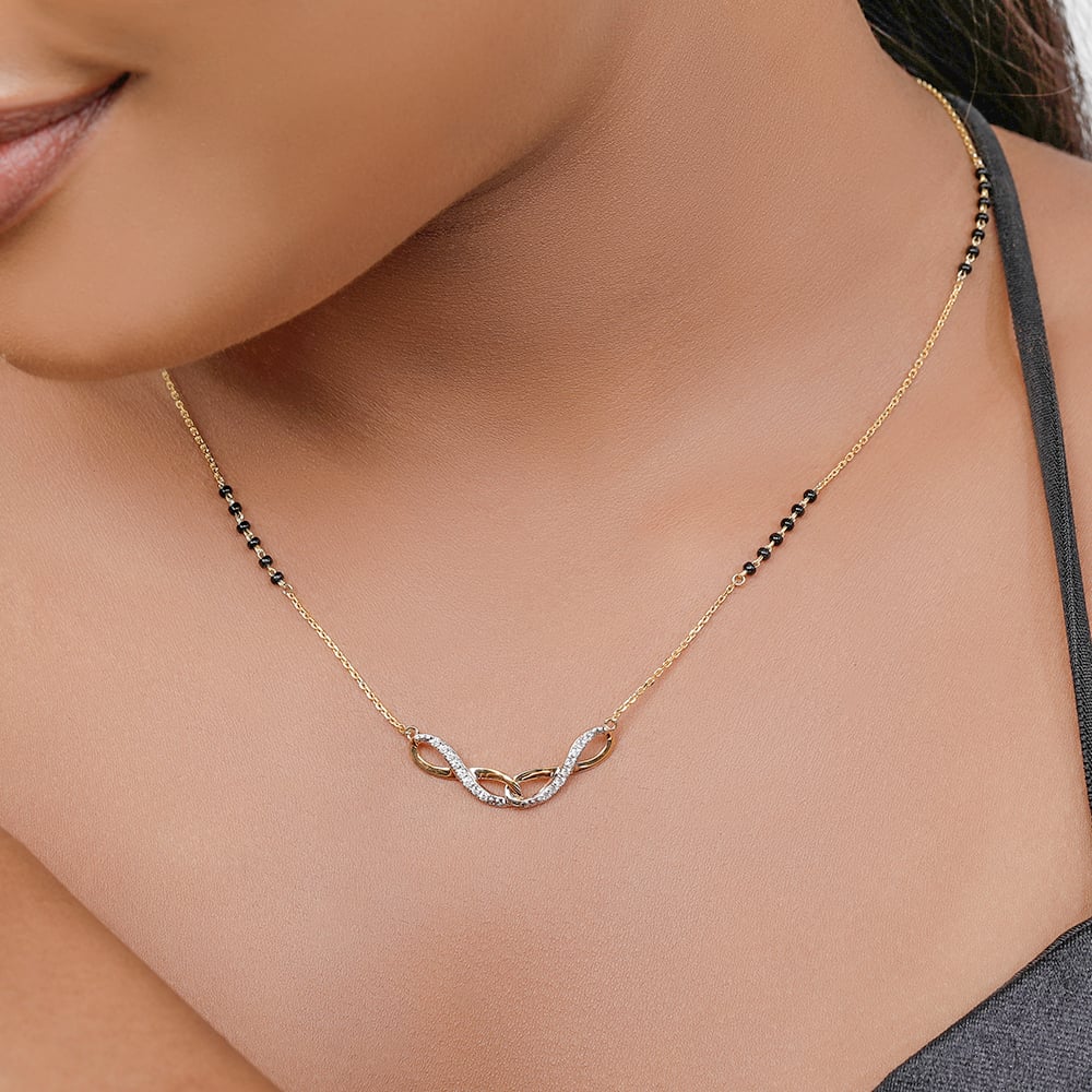 14KT Hypnotizing Diamond Mangalsutra,,hi-res thumbnail 3