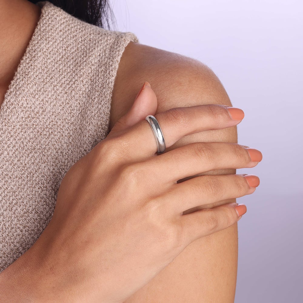 Subtle Grain Silver Ring,,hi-res thumbnail 2