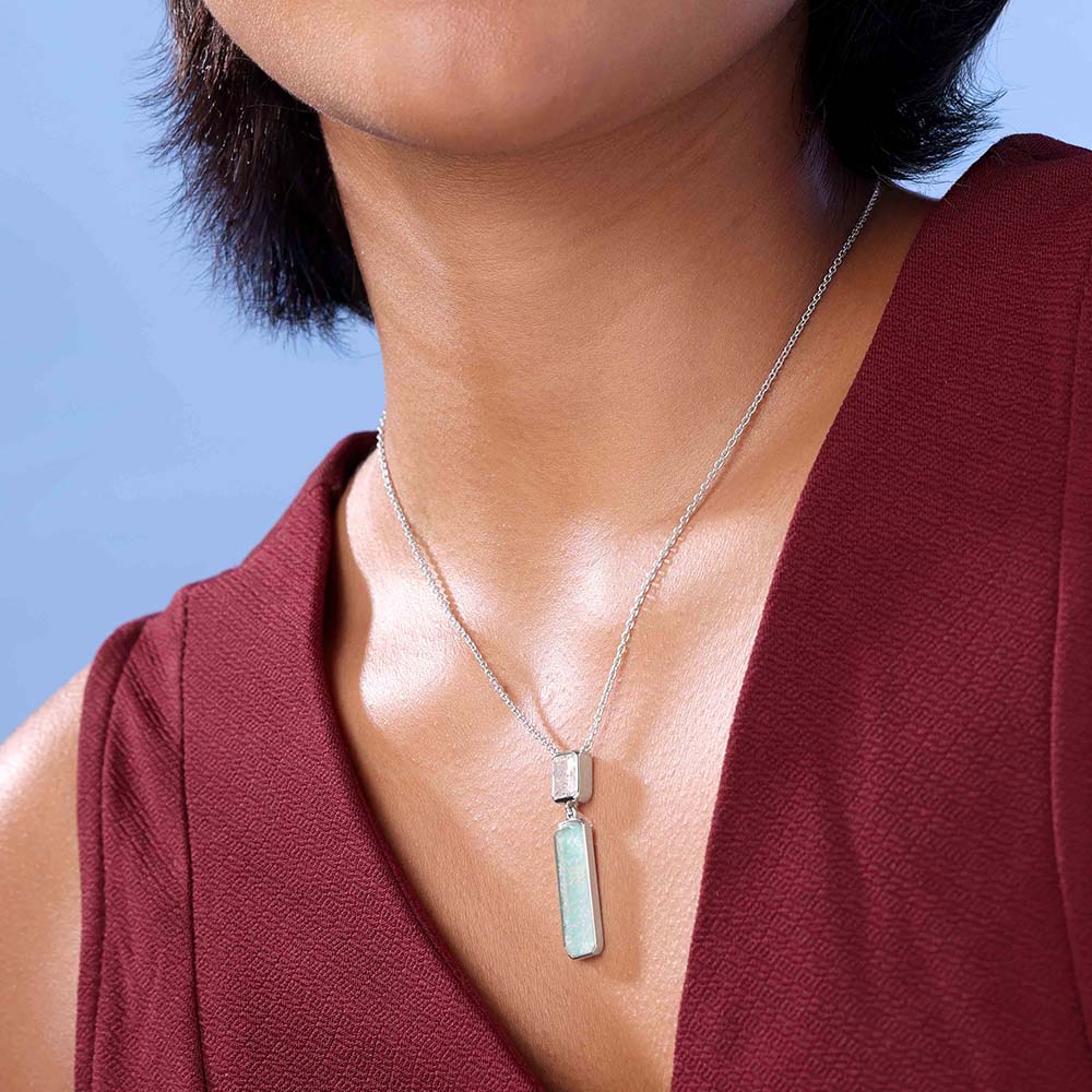 Fresh Striking Amazonite Silver Necklace,,hi-res thumbnail 2