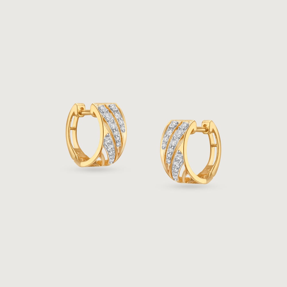 Radiant Frame Diamond Hoop Earrings,,hi-res thumbnail 3