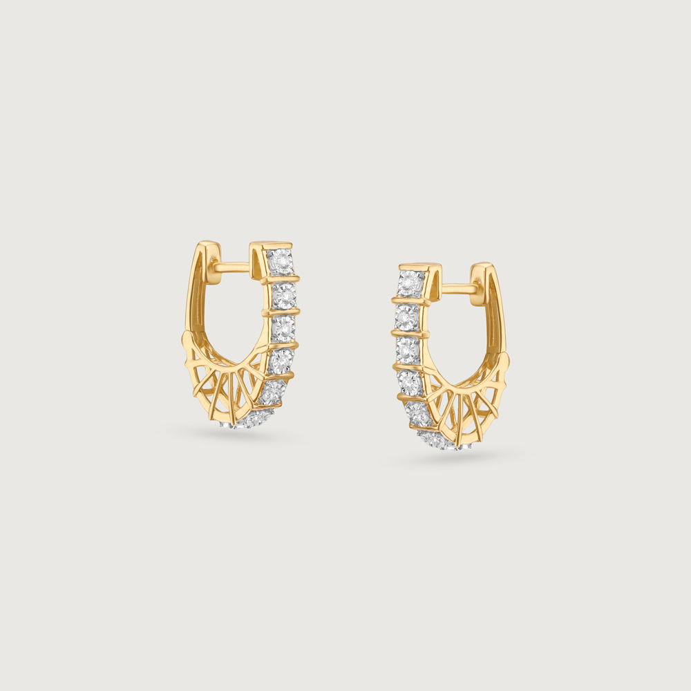 Linear Glow Diamond Hoop Earrings,,hi-res thumbnail 3