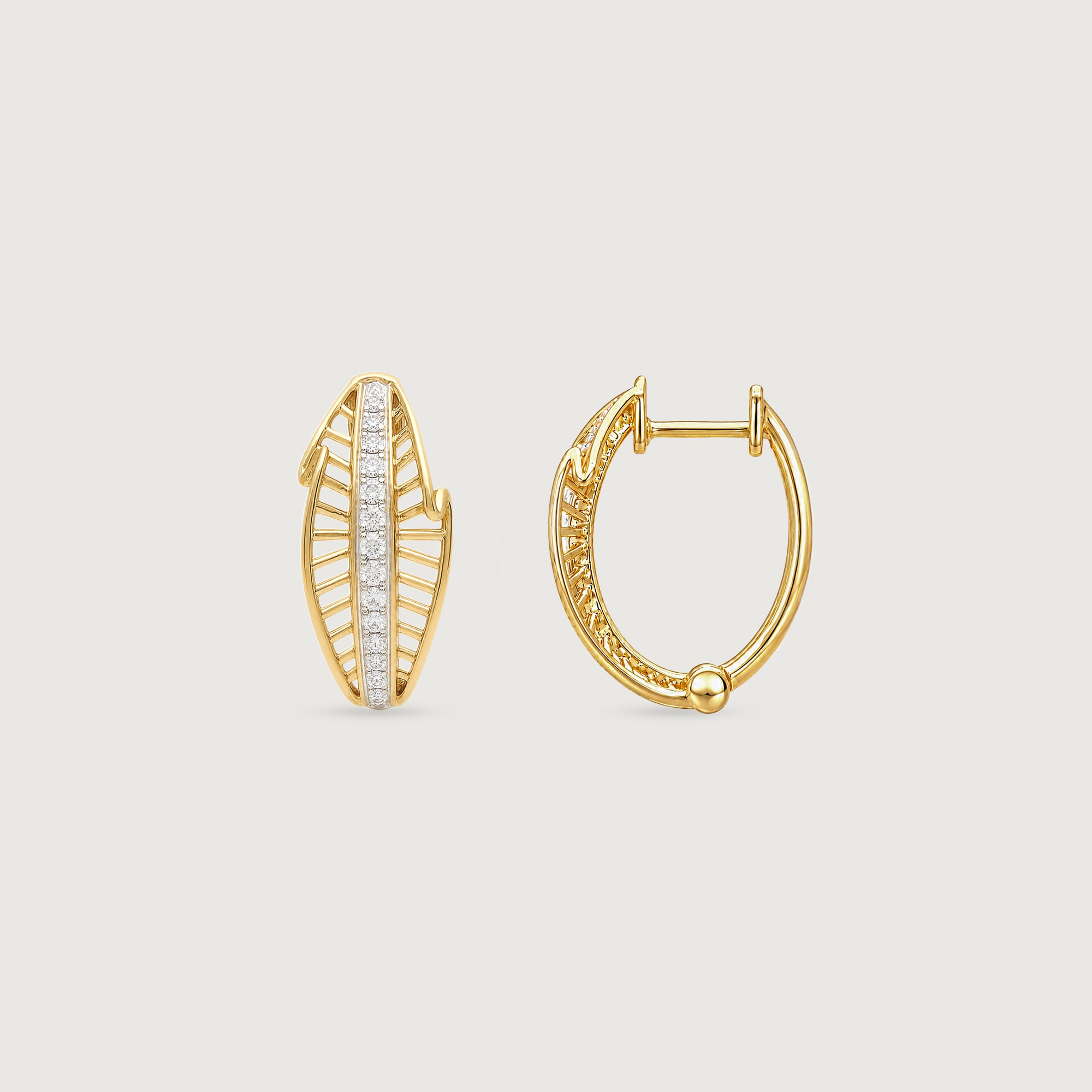 Radiant Linear Diamond Hoop Earrings,,hi-res thumbnail 5