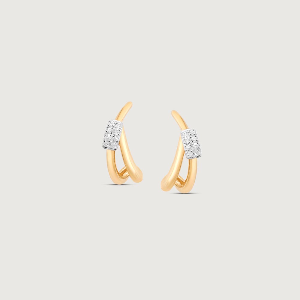Sleek Rhythm Diamond Hoop Earrings,,hi-res thumbnail 3