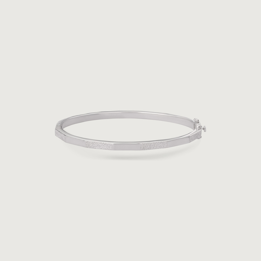 Edgy Angular Silver Bangle,,hi-res thumbnail 3