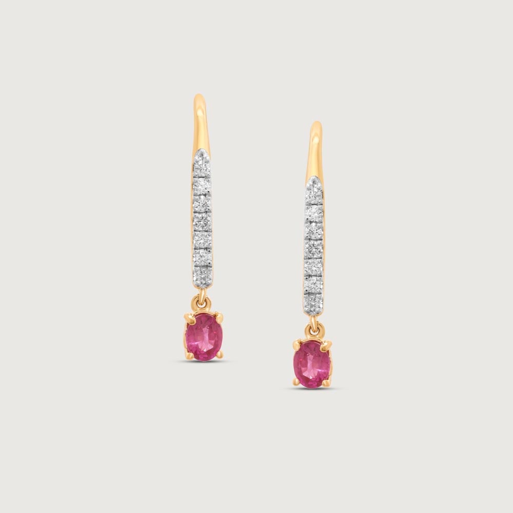 Velvet Ember Diamond Hoop Earrings,,hi-res thumbnail 2