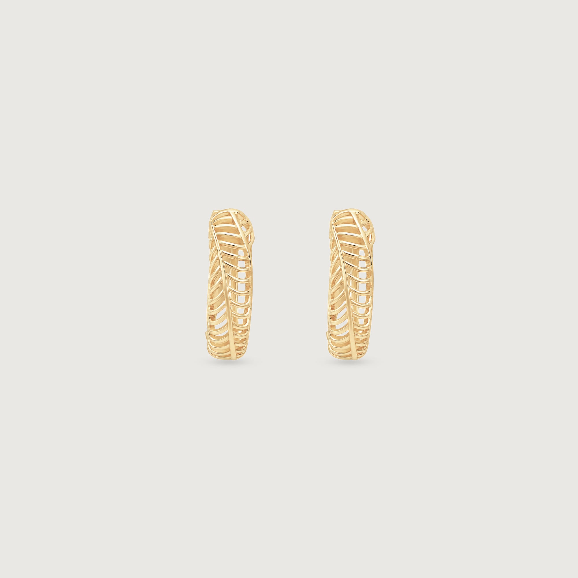 Linear Rhythm Gold Hoop Earrings