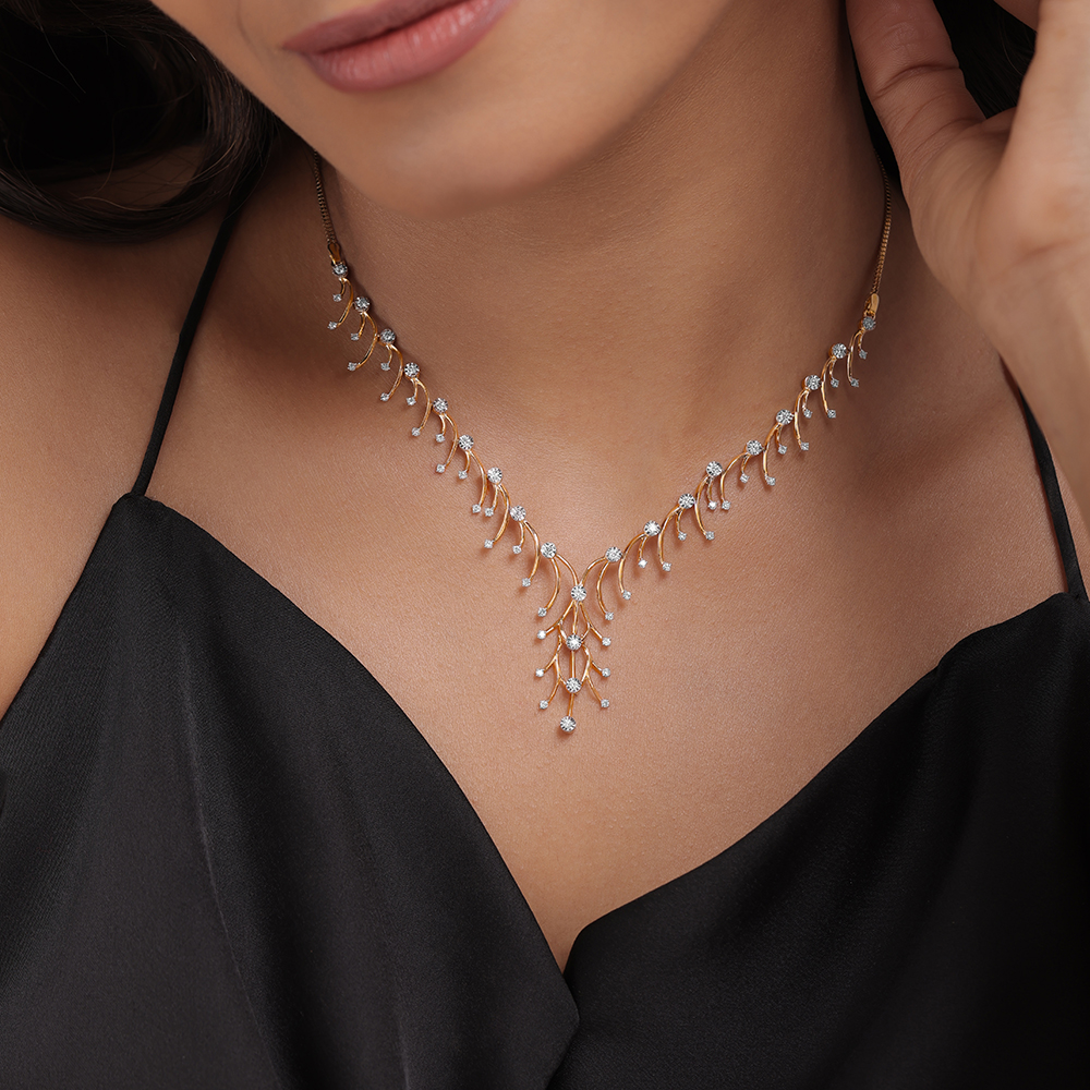 Cosmic Glam 14 Kt Gold and Diamond Necklace,,hi-res thumbnail 2