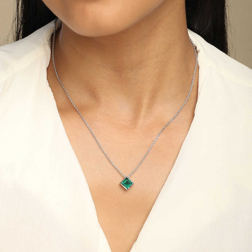 Mystic Green Silver Necklace,,hi-res thumbnail 2
