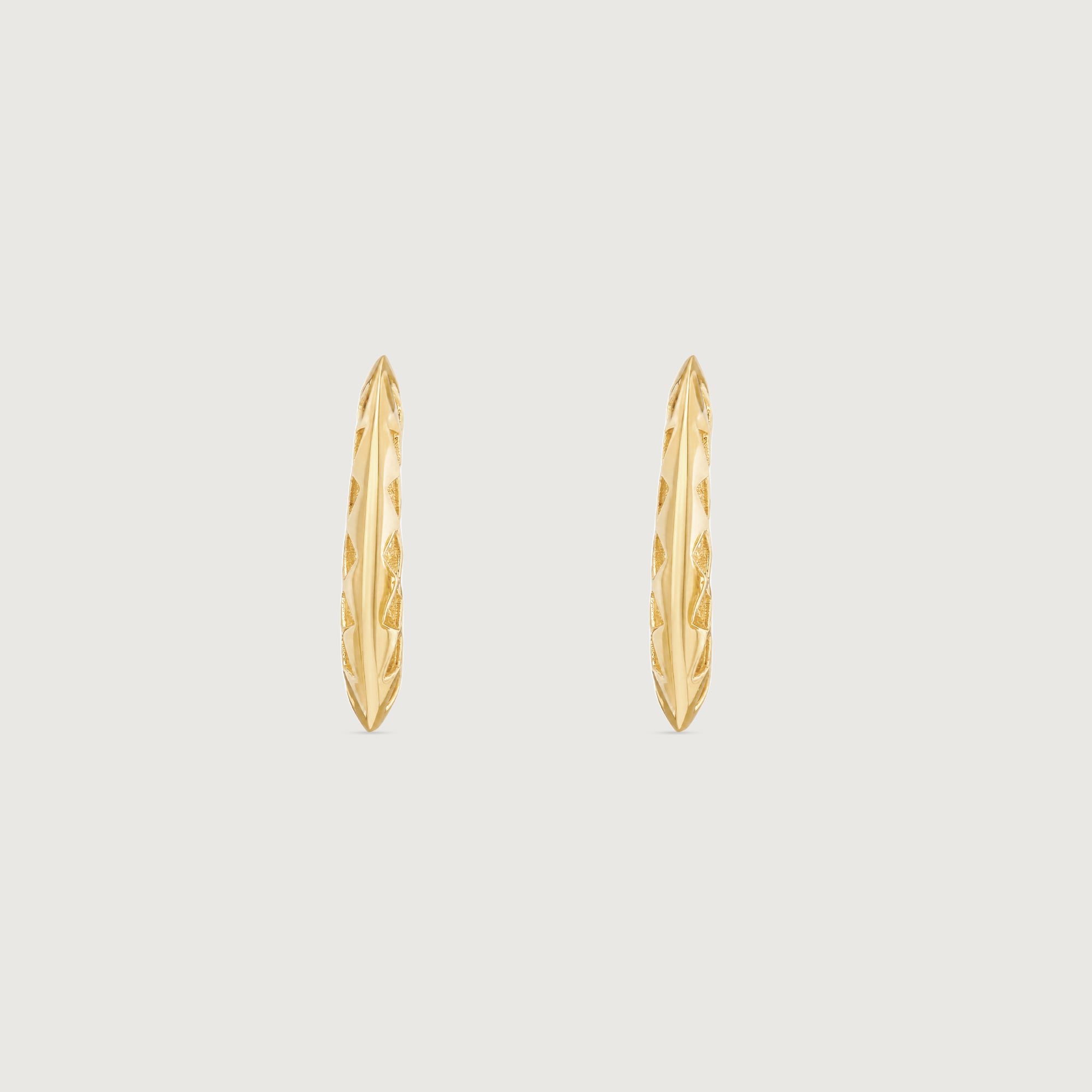 Sculpted Lattice Gold Hoop Earrings