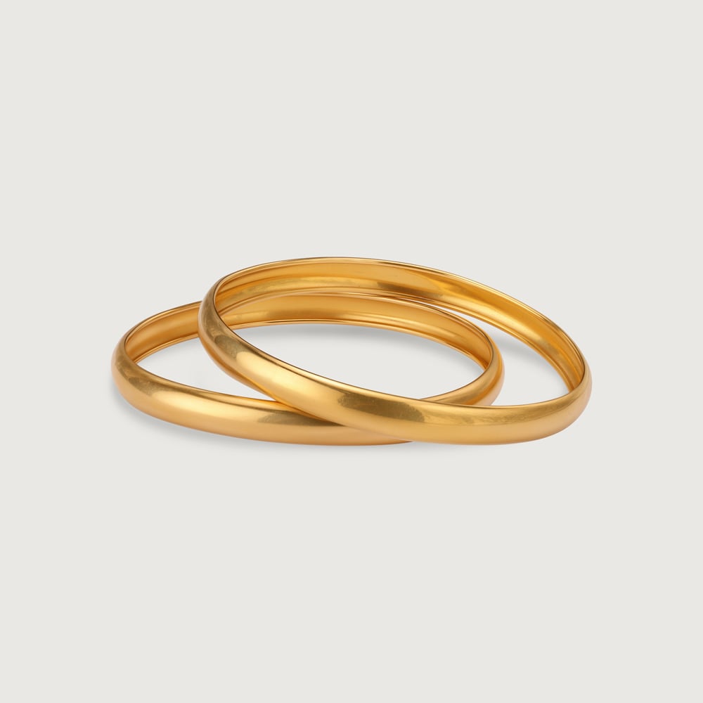 22KT Yellow Gold Sublime Minimal Bangles,,hi-res thumbnail 3