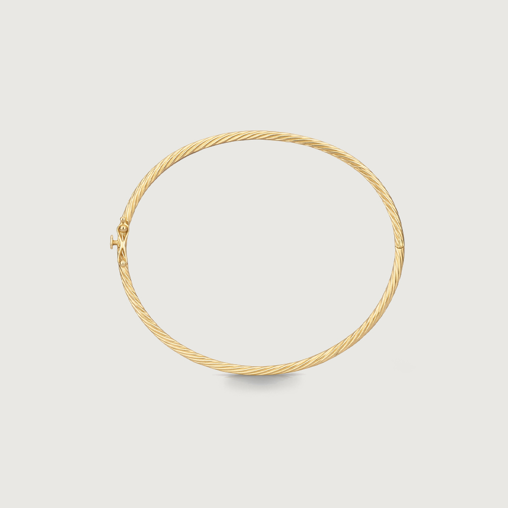 Sleek Textured Gold Bangle,,hi-res thumbnail 5