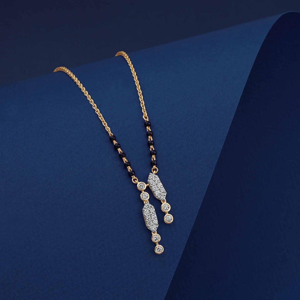 Contemporary Linear Diamond Mangalsutra