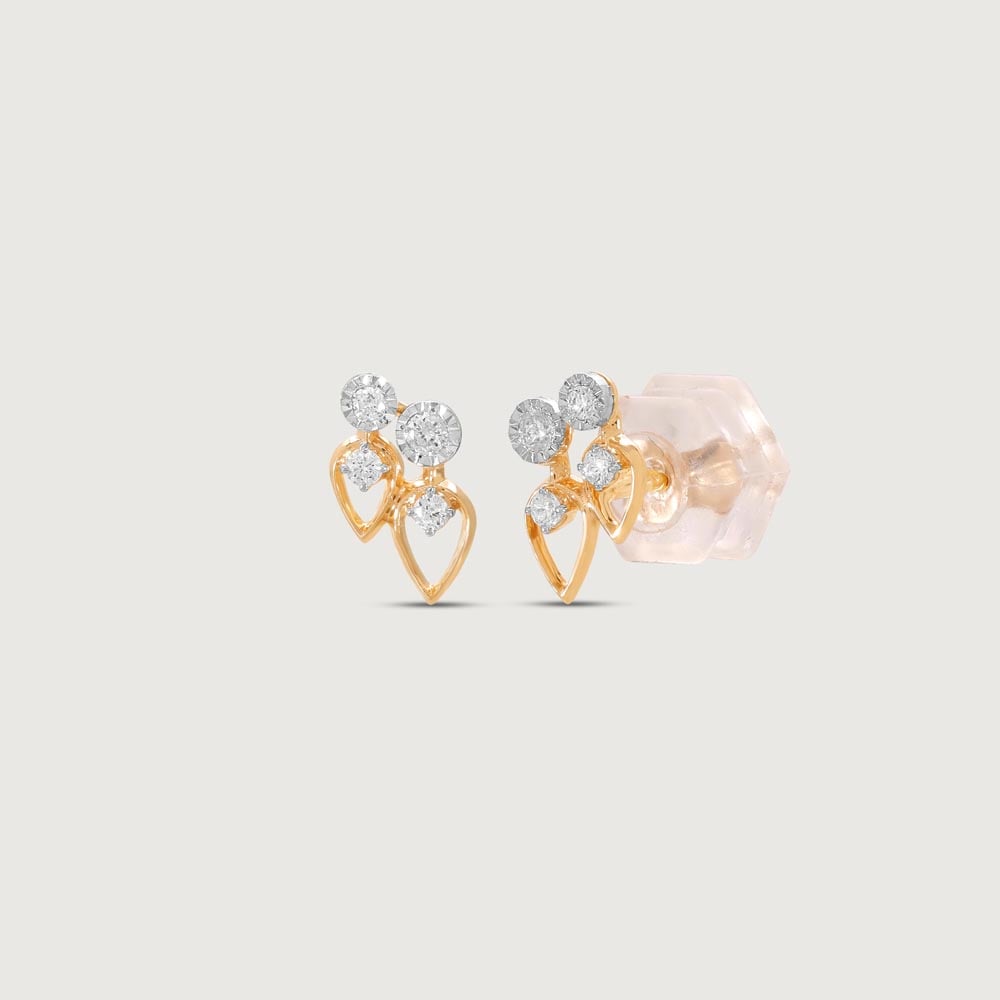 Twinkle Leaf Diamond Stud Earrings,,hi-res thumbnail 4