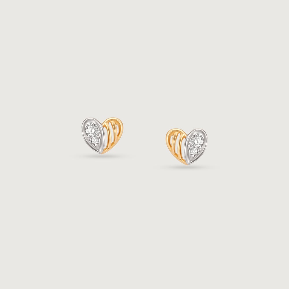 Love Glow Diamond & Gold Stud Earrings,,hi-res thumbnail 3
