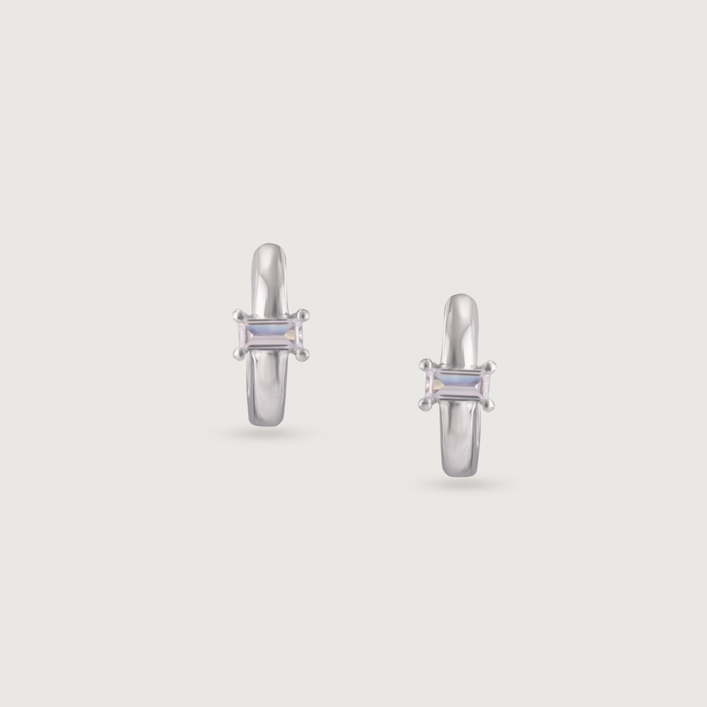Sleek Glimmer Silver Earrings,,hi-res thumbnail 5