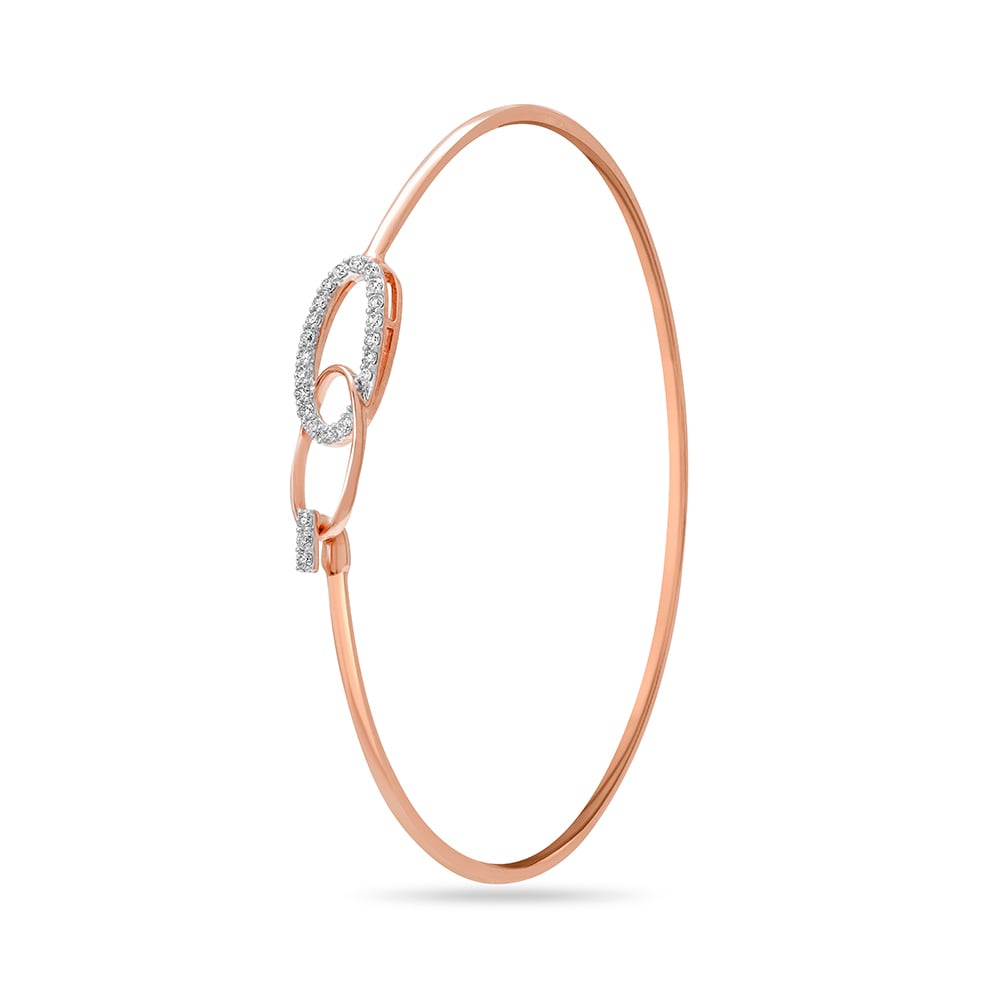 14KT Rose Gold Curvaceous Glimmer Diamond Bangle,,hi-res thumbnail 3