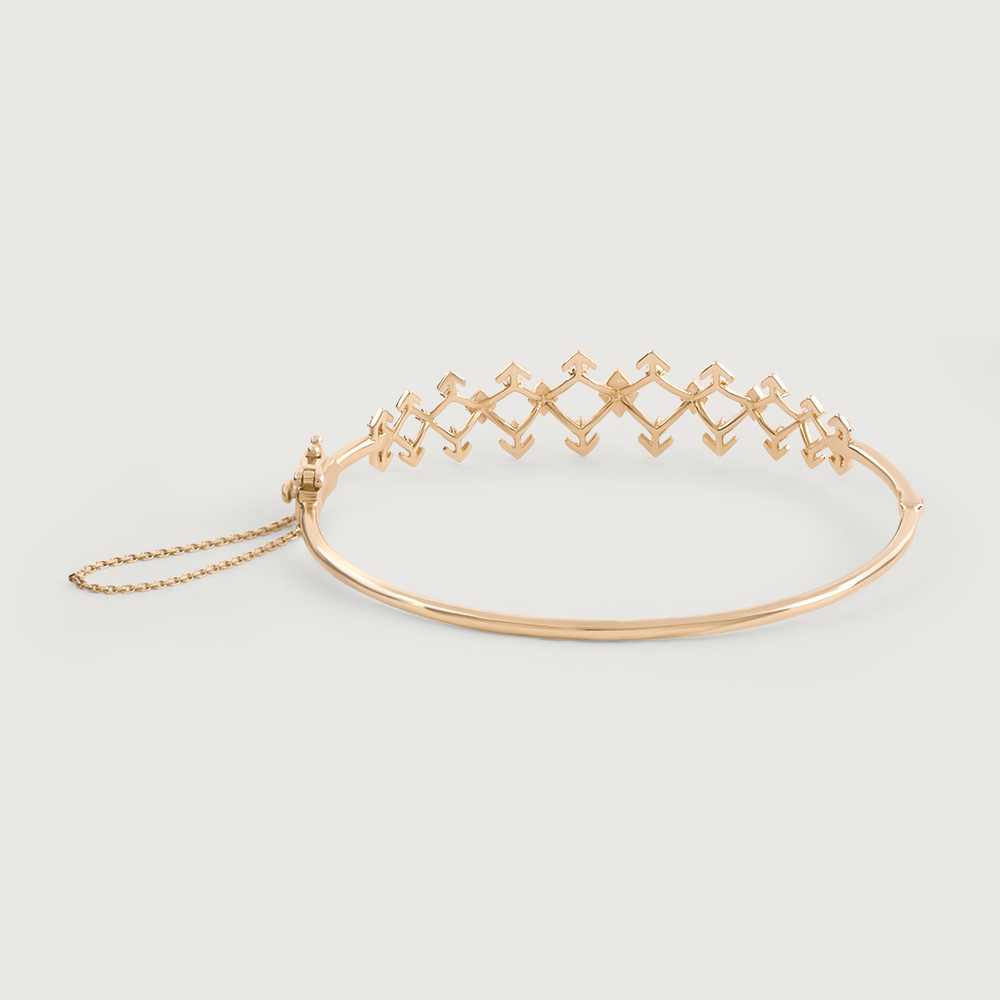 Zig-Zag Elegance Gold & Diamond Bangle,,hi-res thumbnail 5