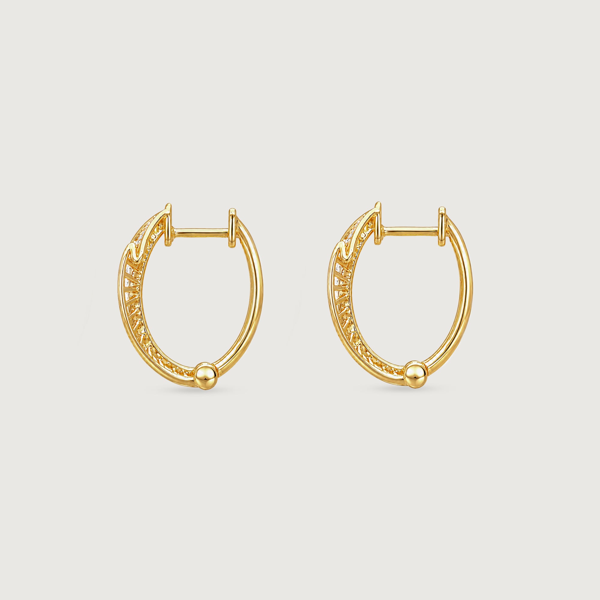 Radiant Linear Diamond Hoop Earrings,,hi-res thumbnail 4
