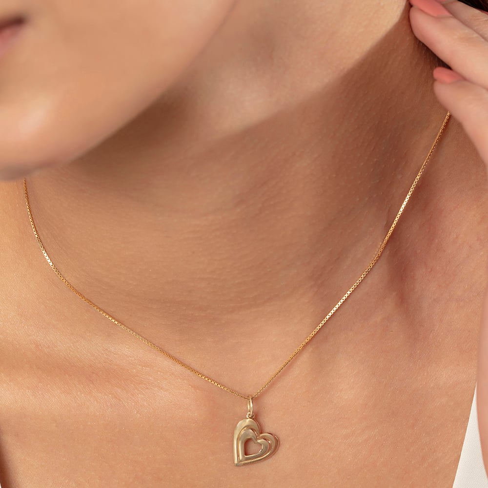 Bold Heart Gold Pendant,,hi-res thumbnail 2